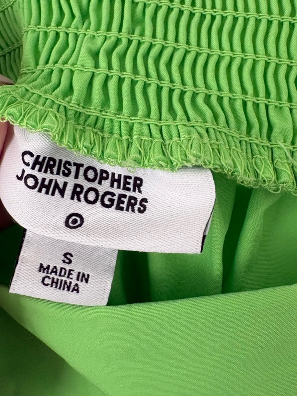 Christopher John Rogers Green Tiered Tie Shoulder High Low Babydoll Dress Small - Picture 16 of 16